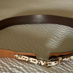 Chico's Brown and Leopard Print Belt